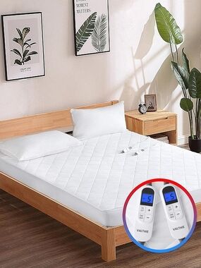 White Quilted Heated Mattress Pad - Valthie Compatible